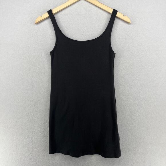 EILEEN FISHER Tank Top XS Organic Cotton Ribbed Jersey Tunic Cami Slim Gray - Picture 2 of 12